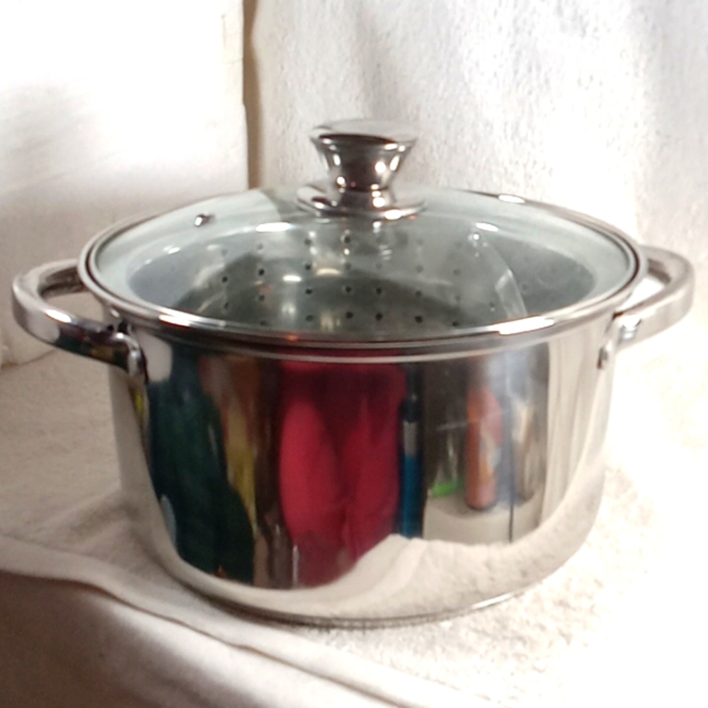 Fabulous  stainless steel steamer pot with lid. NWT!